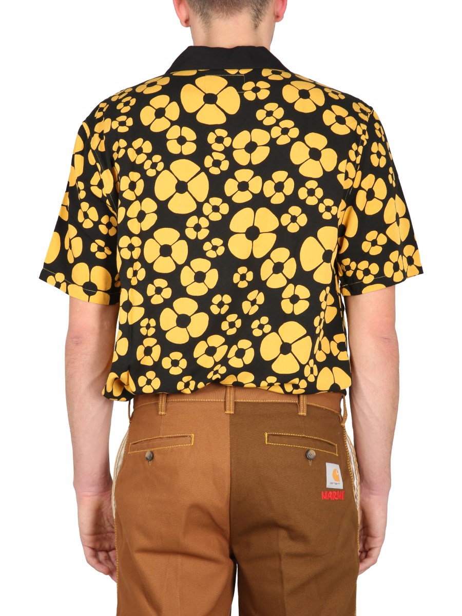 MARNI X CARHARTT WIP - YELLOW SHORT-SLEEVED FLORAL SHIRT