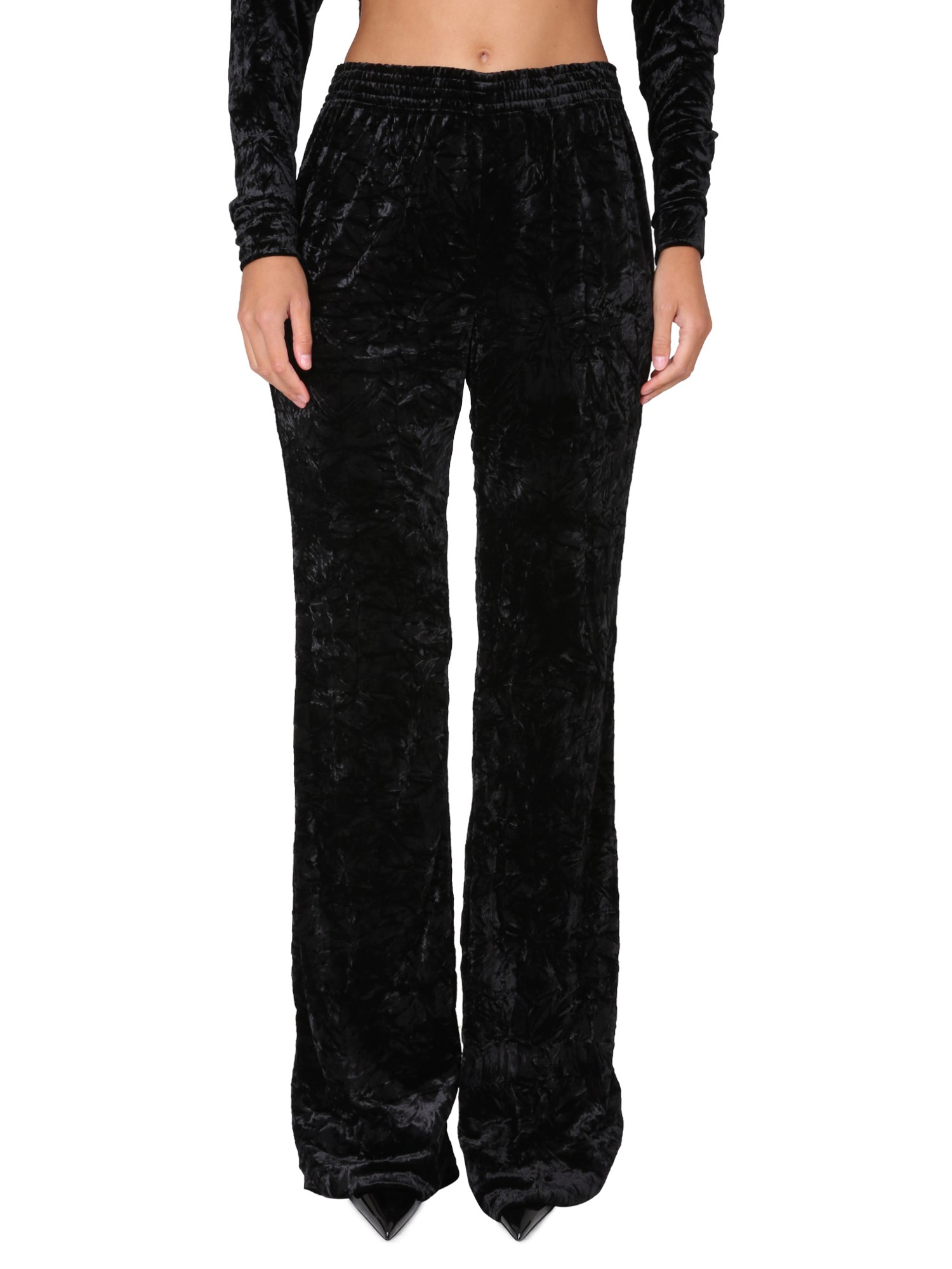 Saint Laurent Wide Leg Trousers In Black