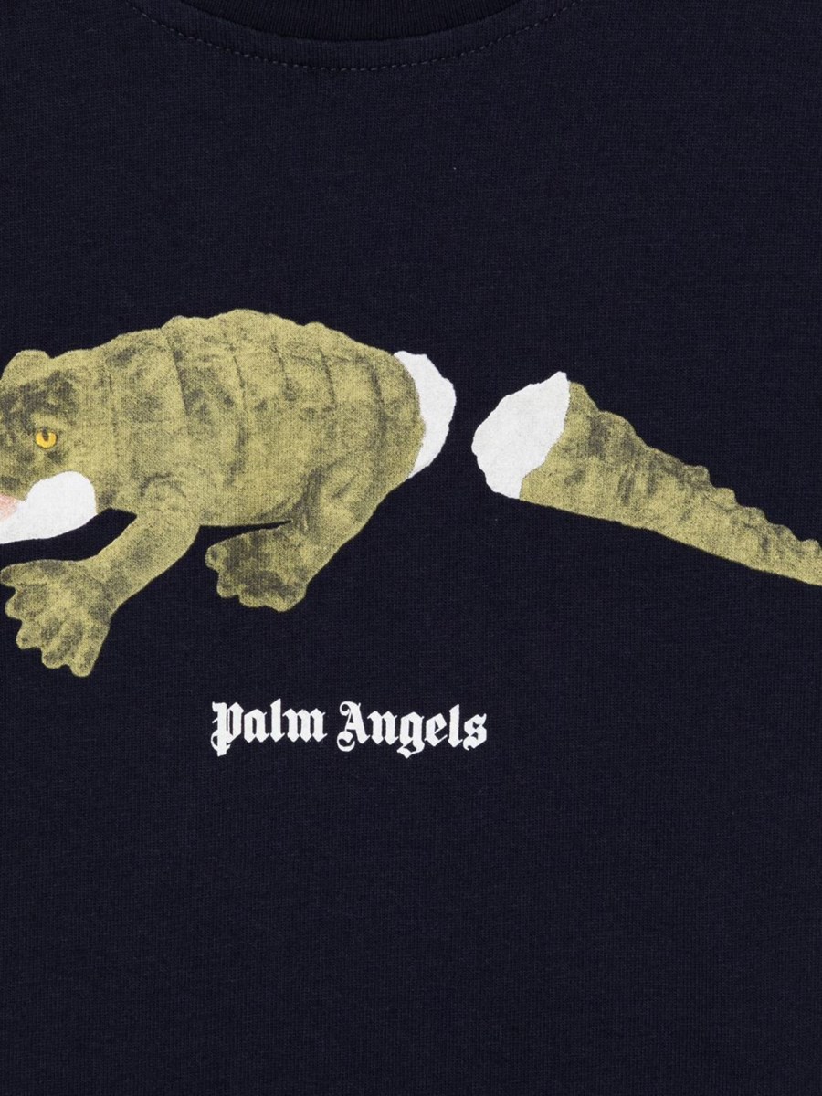 Palm Angels Crocodile Print T-shirt Black