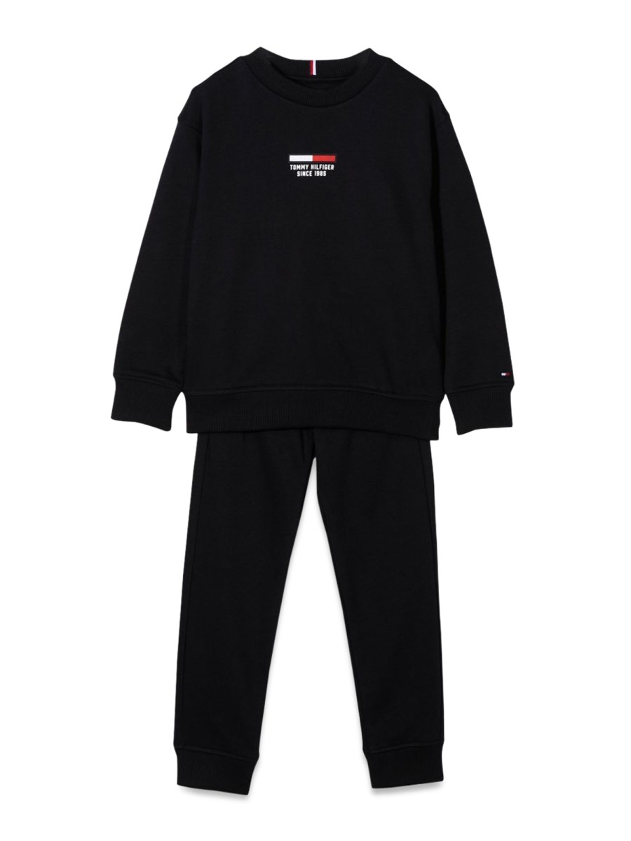 TOMMY HILFIGER FELPA GIROCOLLO FLAG LOGO + JOGGER