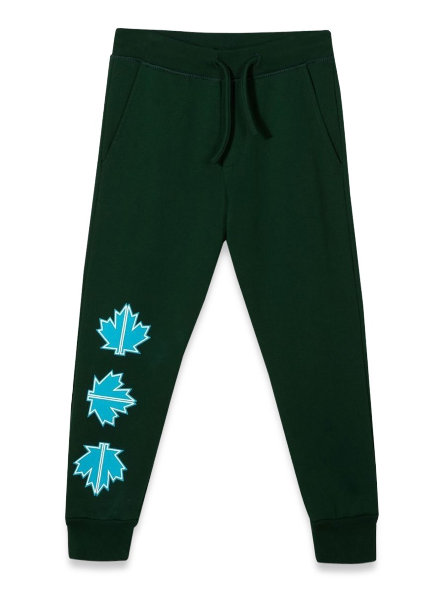 PANTALONE IN FELPA LOGO FOGLIE SULLA GAMBA FRONTALE