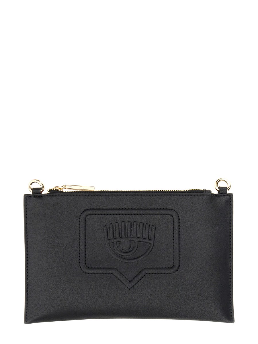 Ferragni Clutch Eyelike Chiara - Pochette Donna UNI Con Chiusura Zip E Bottone - Design Contemporaneo E Alla Moda