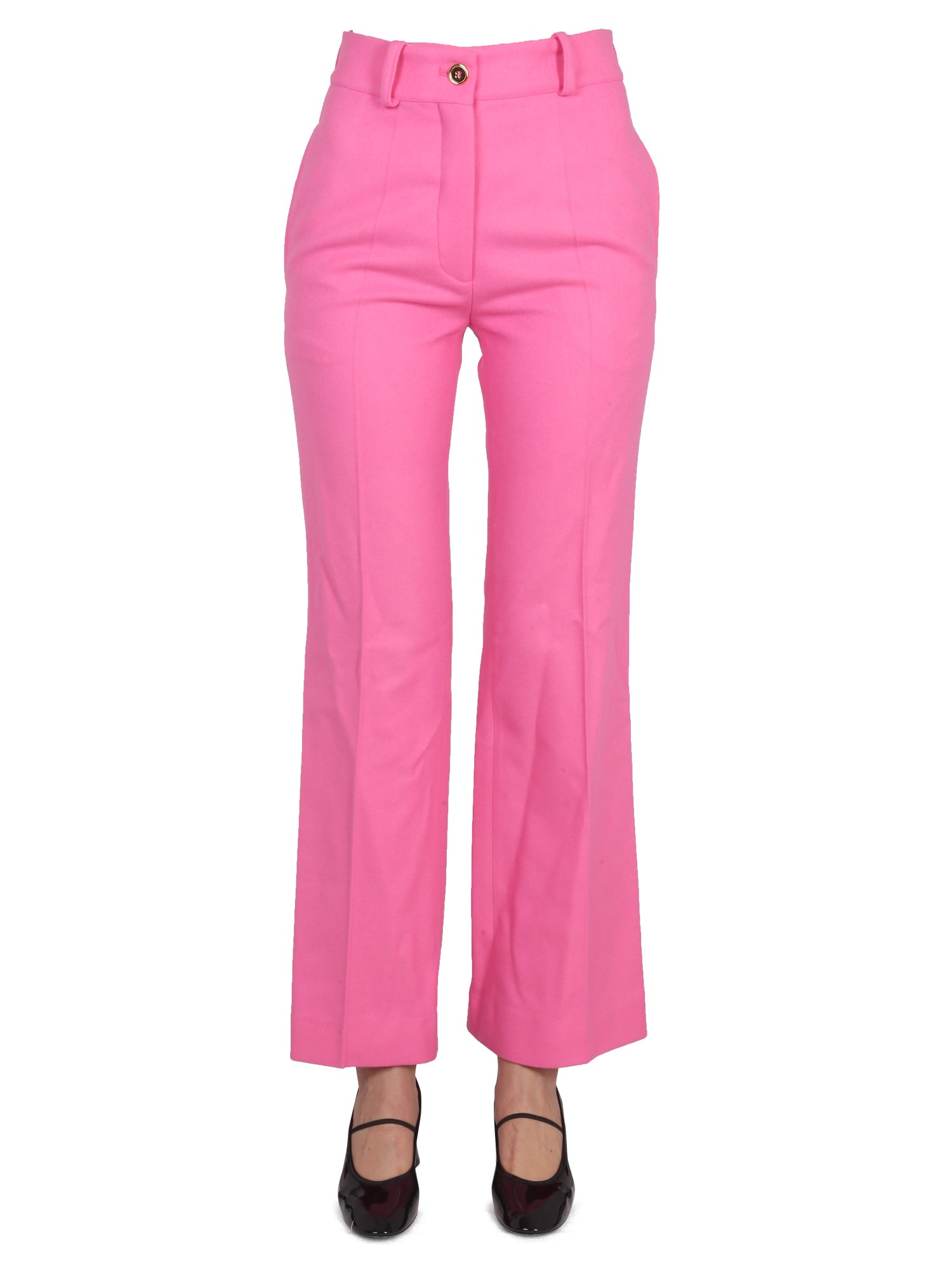 Shop Patou Bell Bottoms In Pink