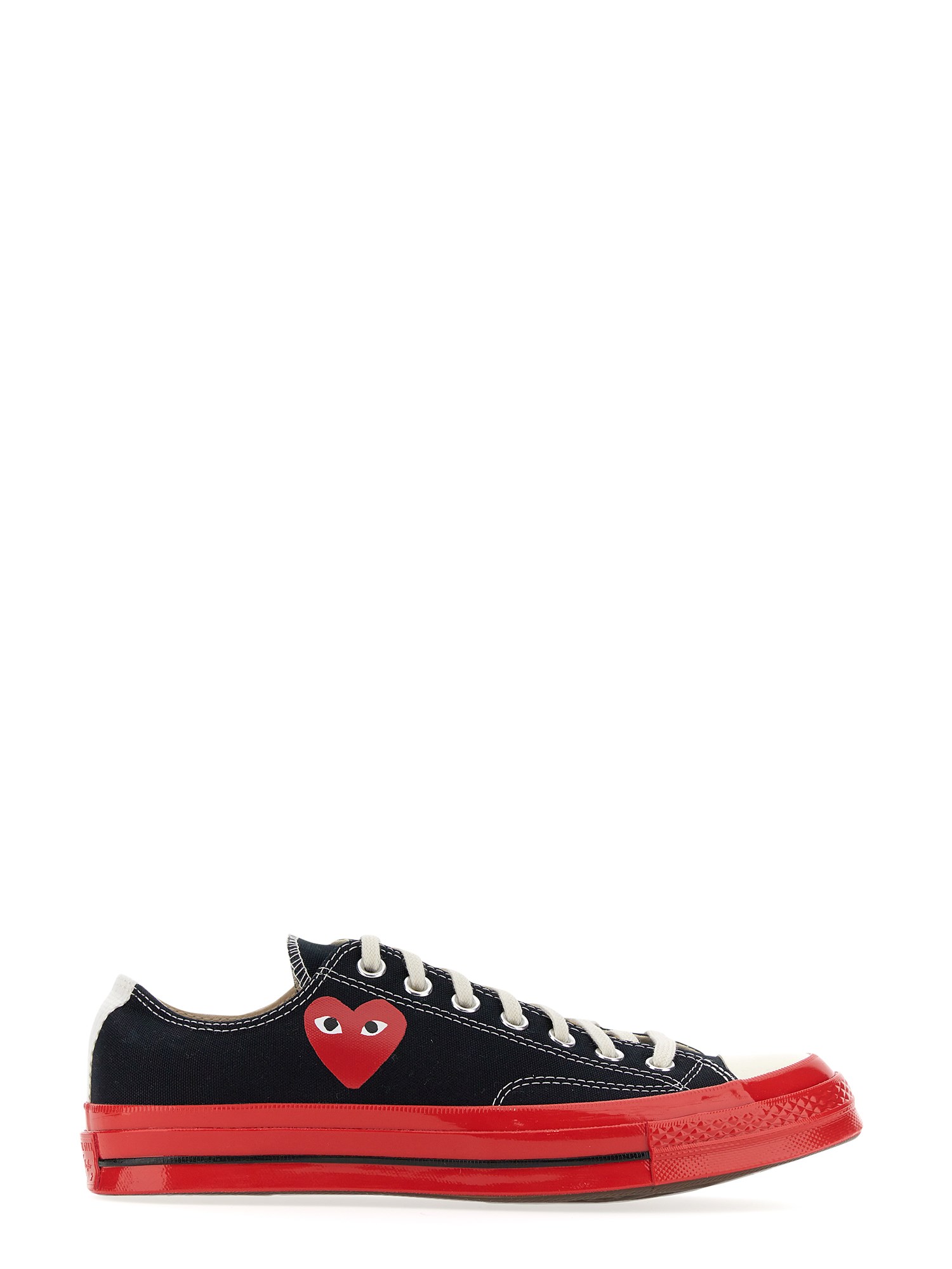 Comme Des Garcons Play Converse Heart Print Trainer In Black