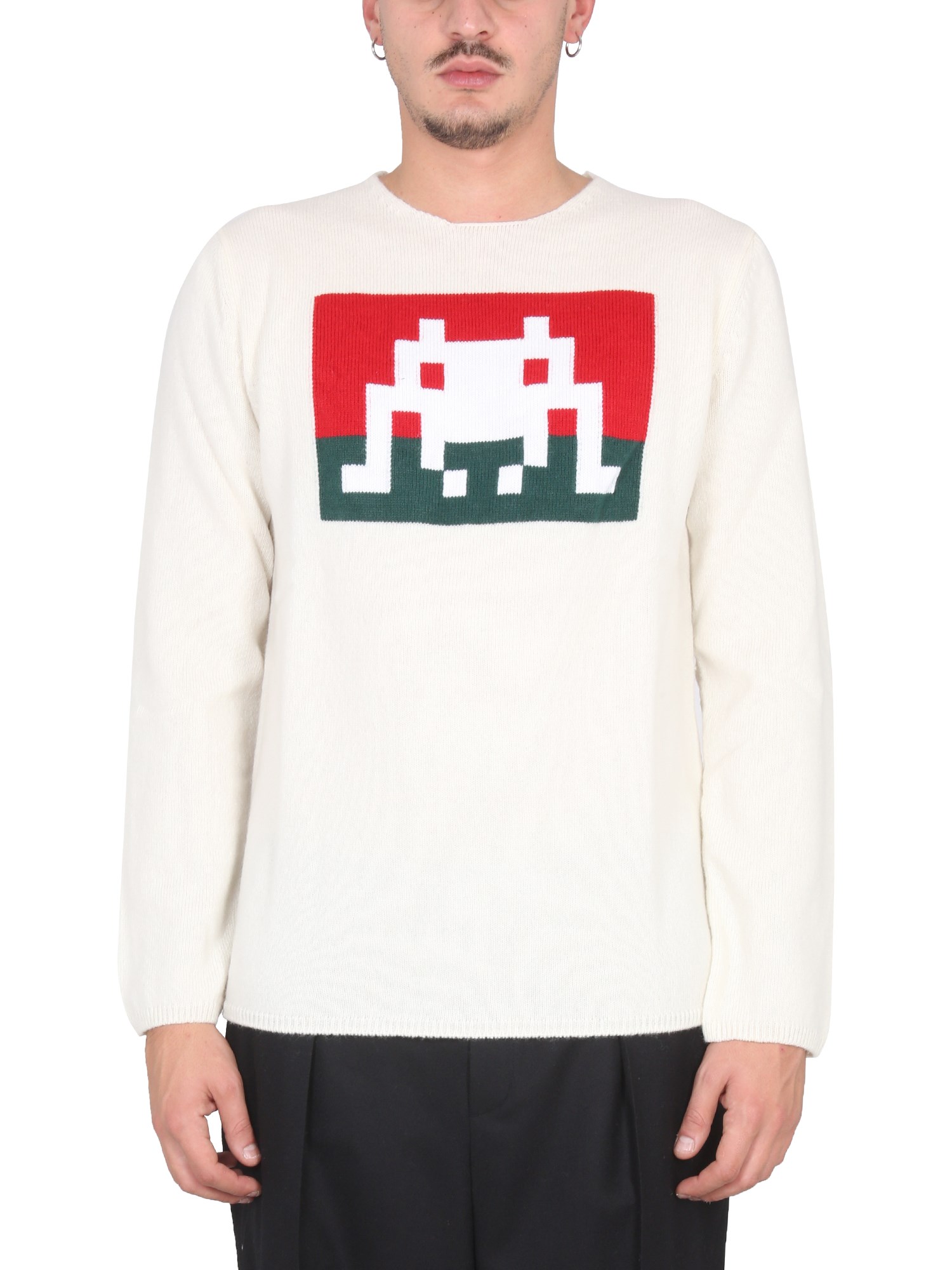 Comme Des Garçons Shirt Graphic-print Jumper In Beige
