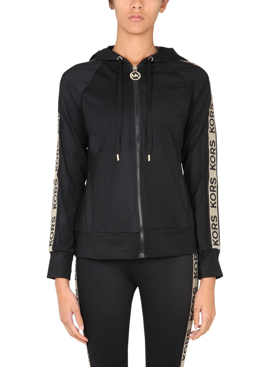 MICHAEL BY MICHAEL KORS - STRETCH NYLON HOODIE WITH LOGO BAND - Eleonora  Bonucci