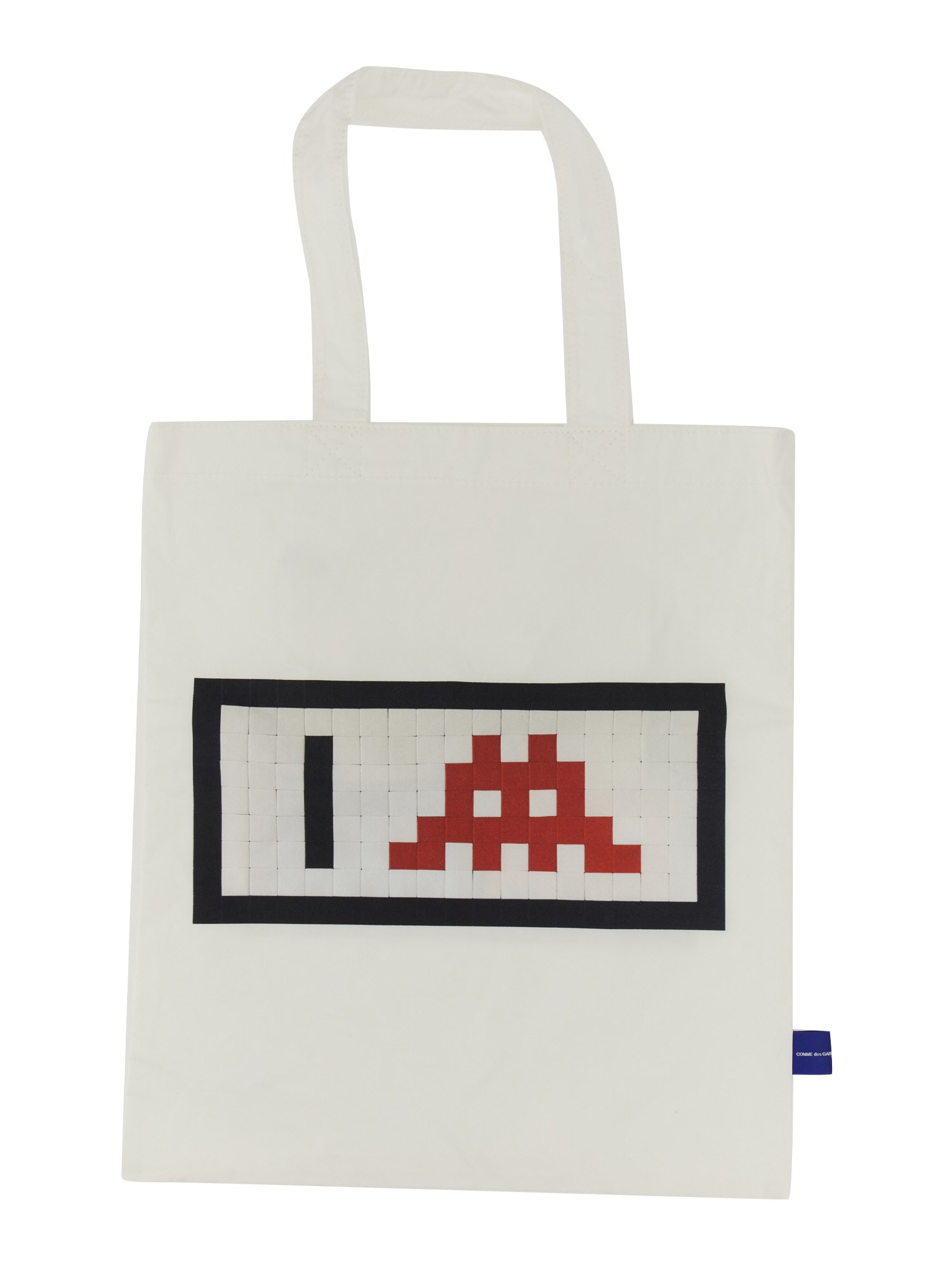 Comme Des Garçons Shirt Pixel Shopping Bag In White