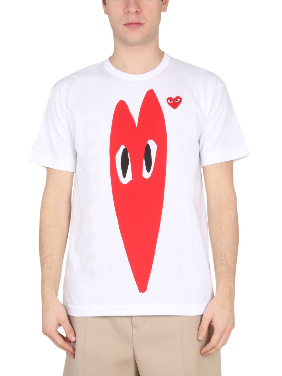 COMME DES GARCONS PLAY COTTON T SHIRT WITH LOGO PRINT Eleonora Bonucci