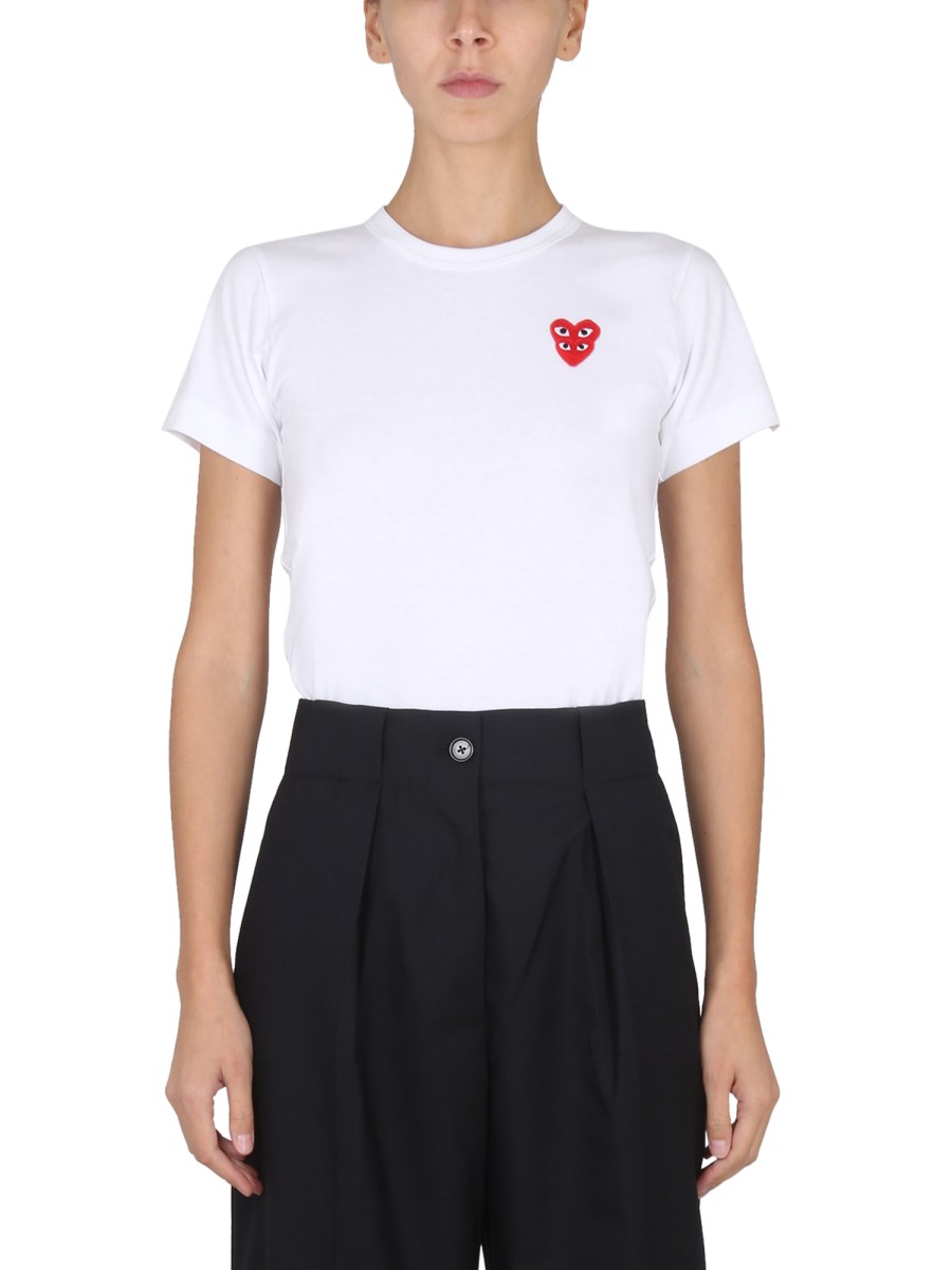 COMME DES GARCONS PLAY COTTON JERSEY T SHIRT WITH