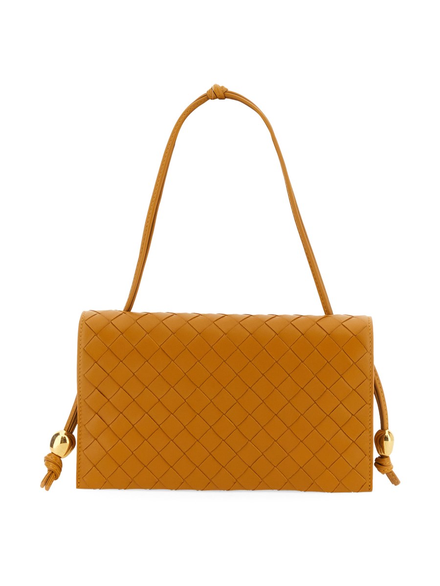 BOTTEGA VENETA BORSA A SPALLA MINI IN PELLE CON MOTIVO INTRECCIATO