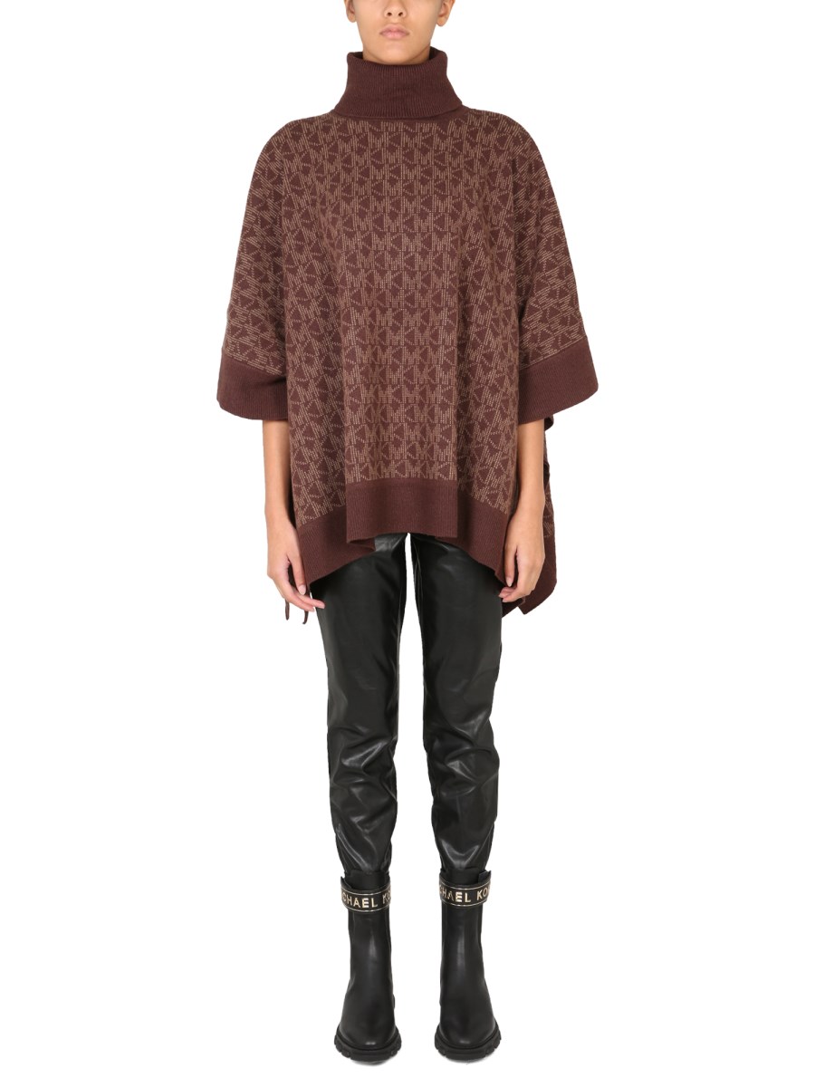 MICHAEL BY MICHAEL KORS - JACQUARD LOGO TURTLENECK PONCHO - Eleonora Bonucci