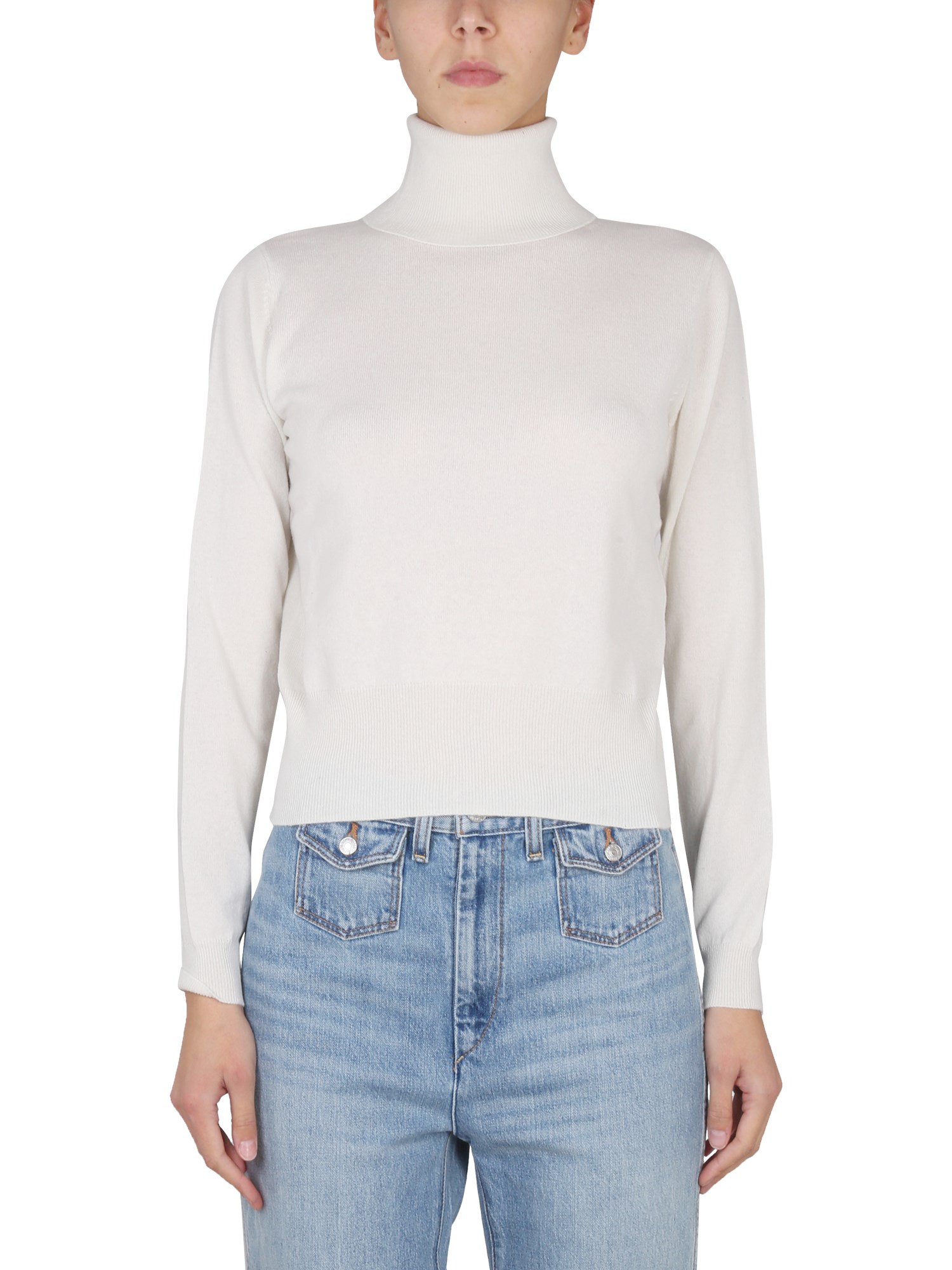 Ballantyne Slim Fit Cashmere Turtleneck Knitwear In White