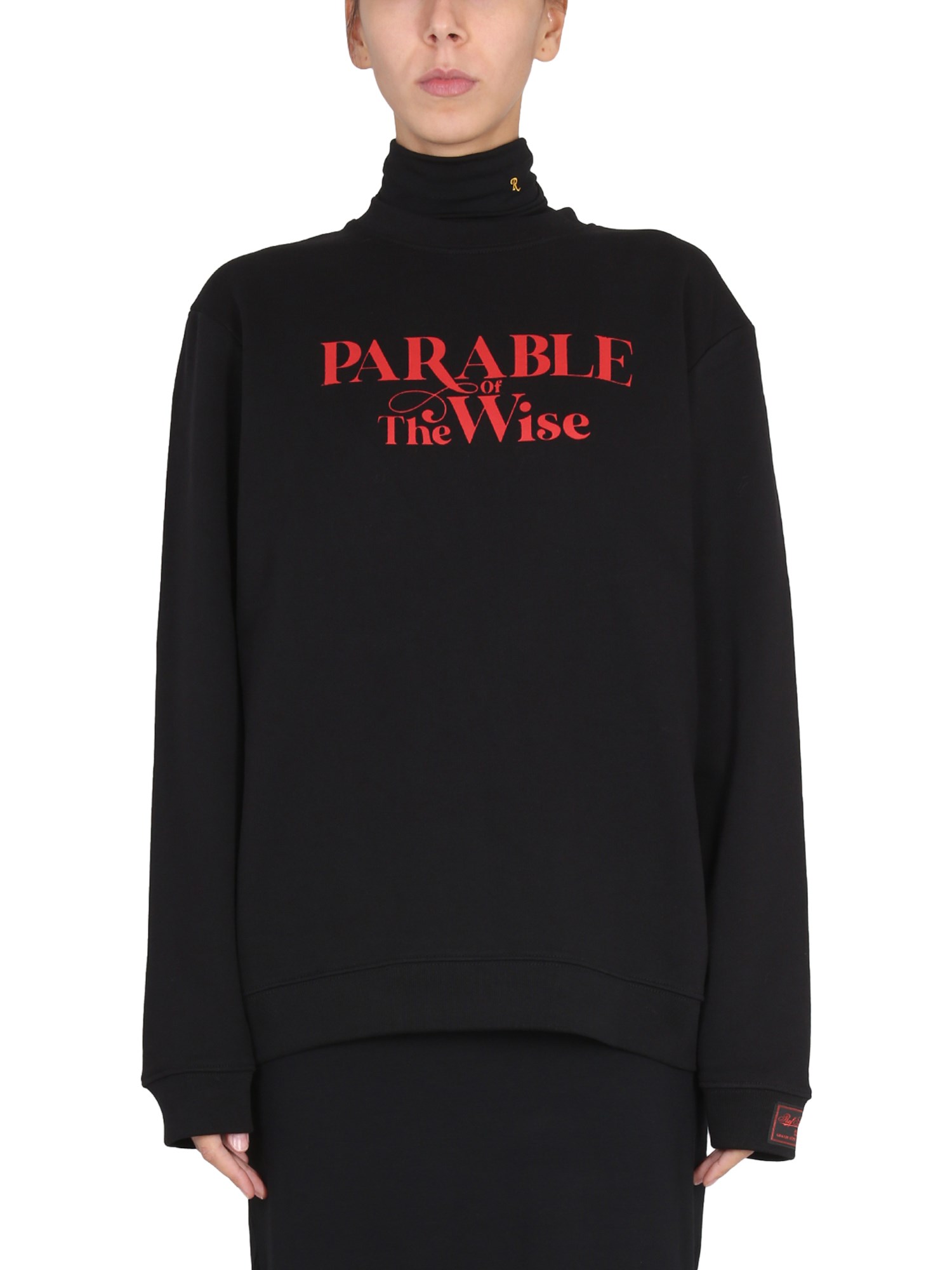 Raf Simons Classic Crewneck Sweatshirt With Bold Print In Black