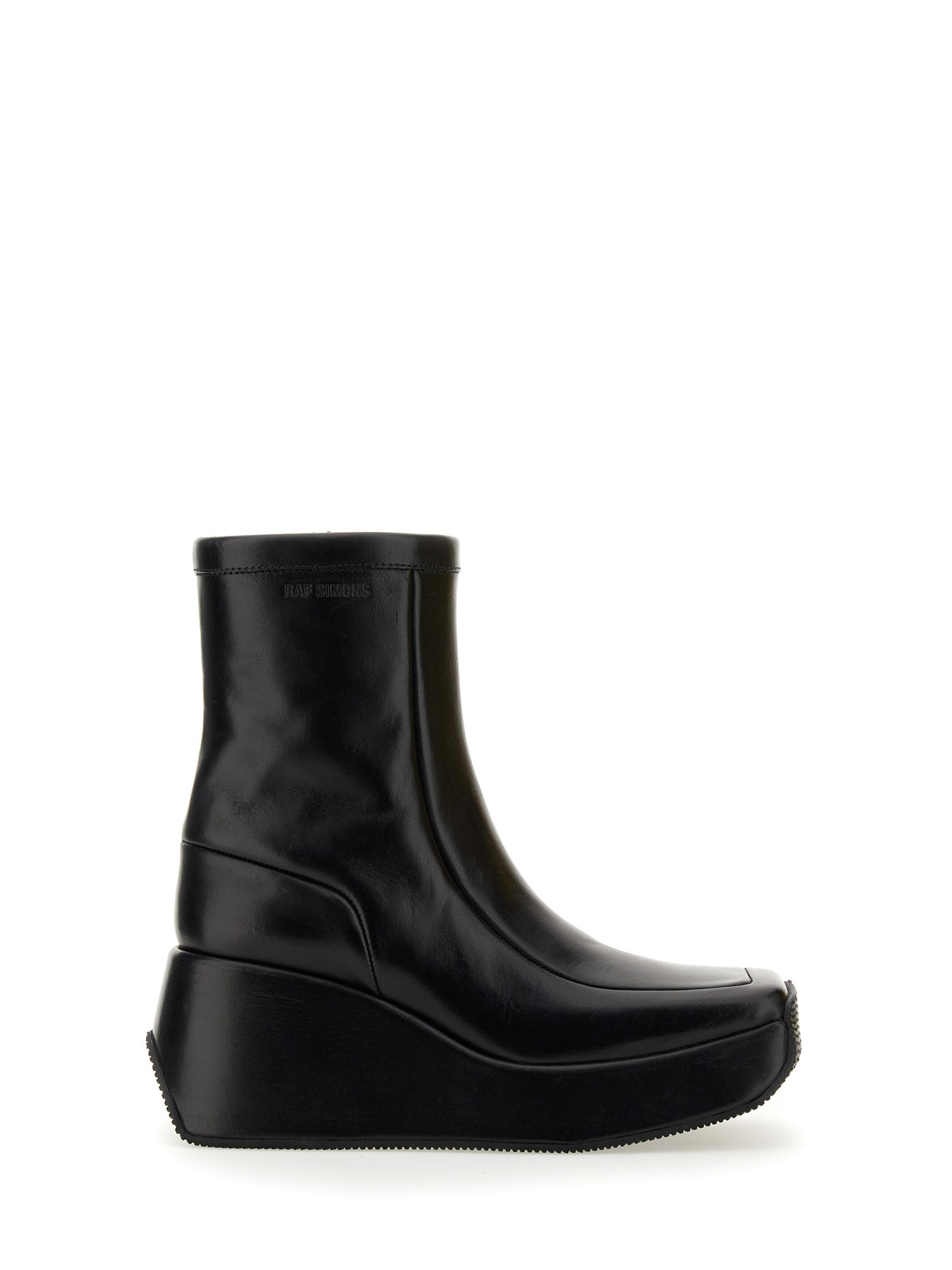 Raf Simons Chic Ankle Boot With Square Toe And 8.5 Cm Heel In Black