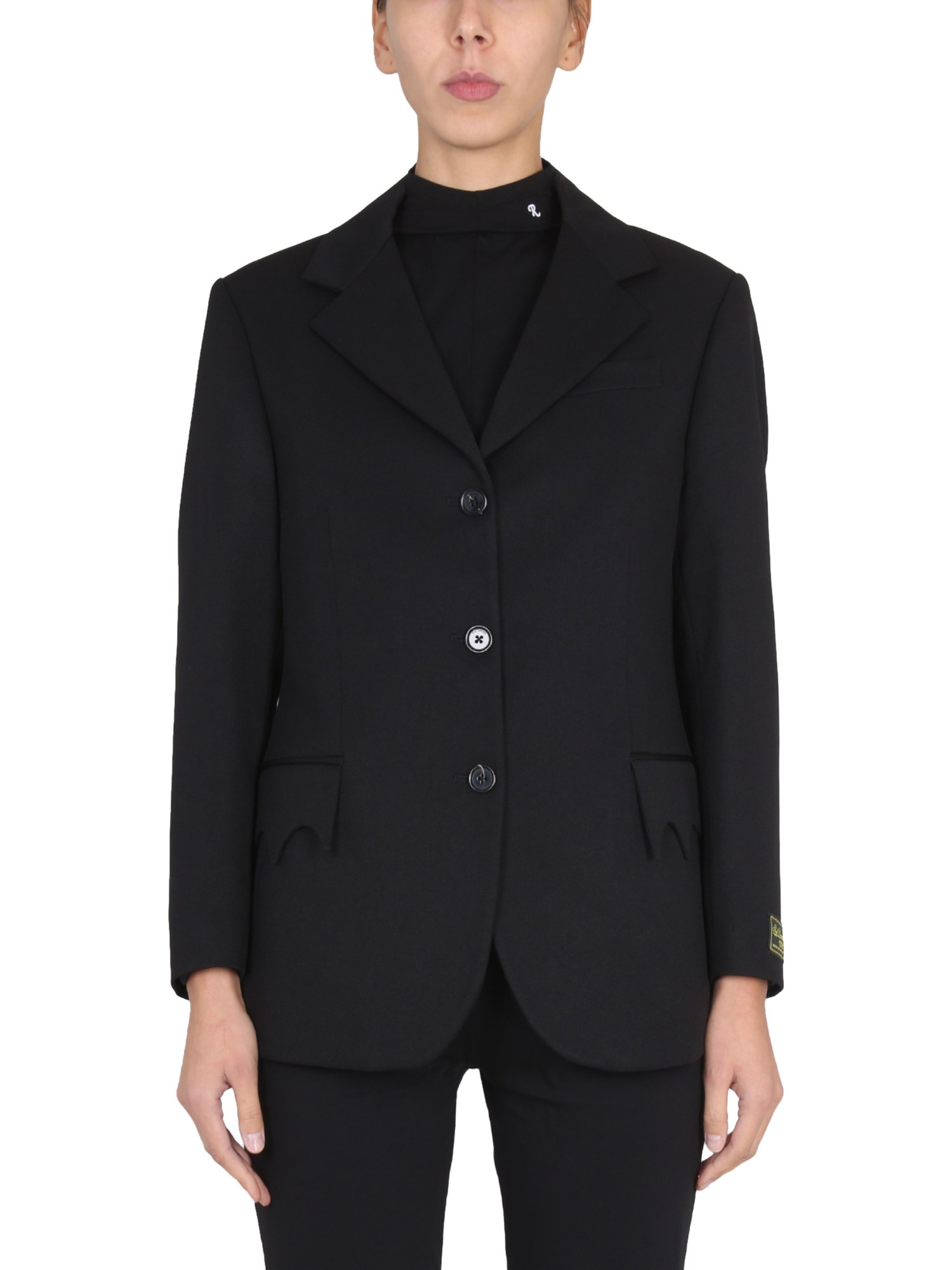 Raf Simons Single-breasted Jacket Notched Lapels In Black