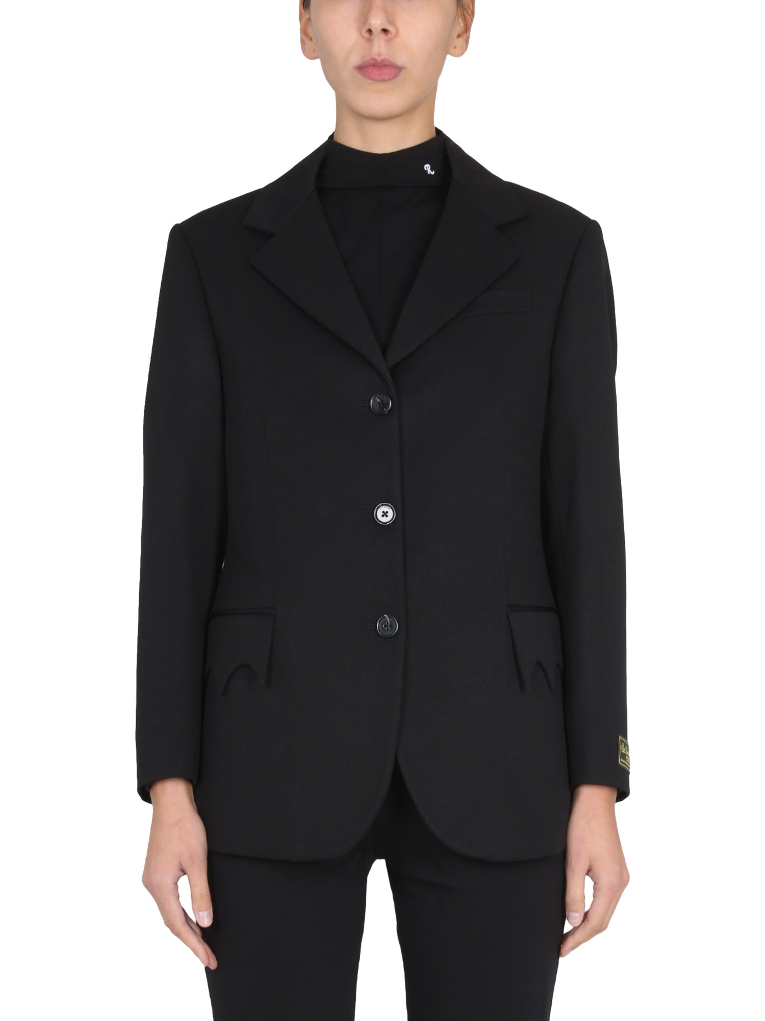 Shop Raf Simons Single-breasted Jacket In Black