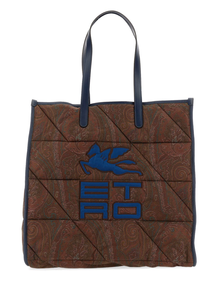 ETRO BORSA A SPALLA CON RICAMO LOGO IN NYLON