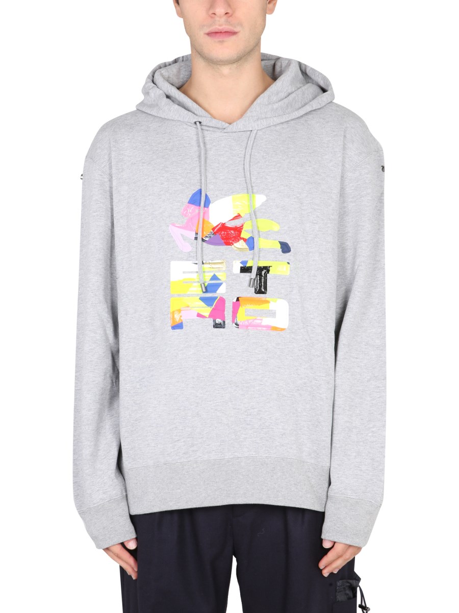 Diag multicolor zipped clearance hoodie