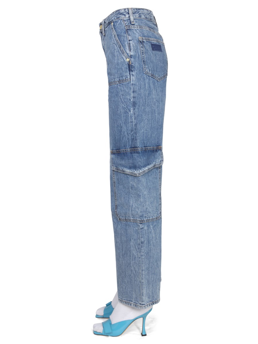 GANNI - COTTON DENIM CARGO JEANS - Eleonora Bonucci