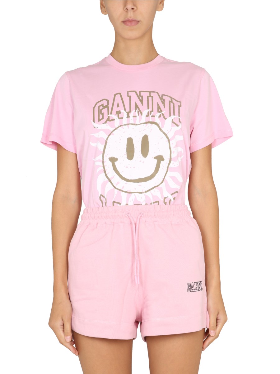GANNI ガニー スマイル Tシャツ S ホワイト - ブランド古着買取