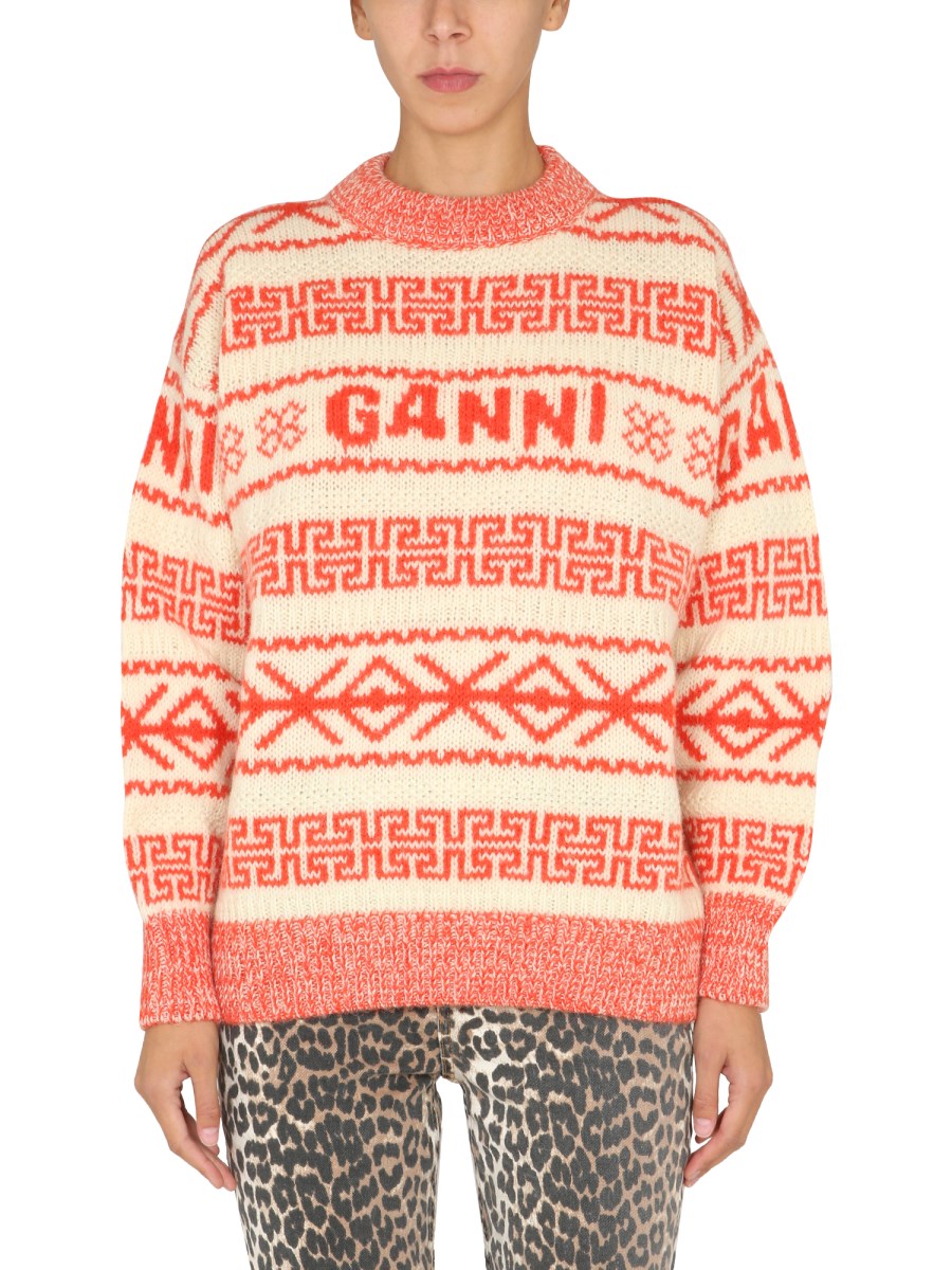 Ganni logo sweater sale