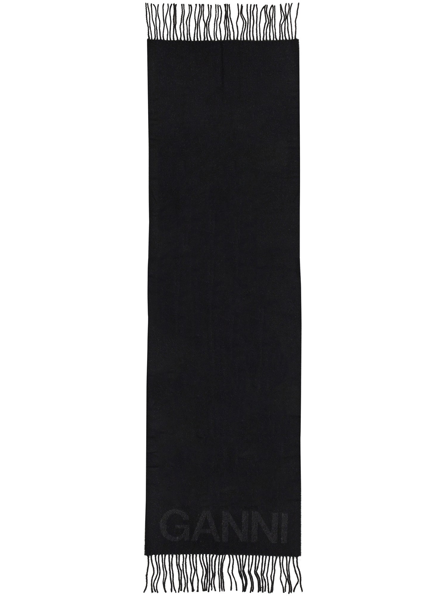 GANNI REVERSIBLE SCARF WITH LOGO