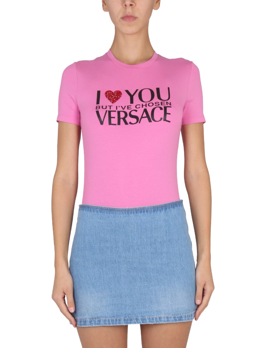 VERSACE T-SHIRT IN VISCOSA CON LOGO