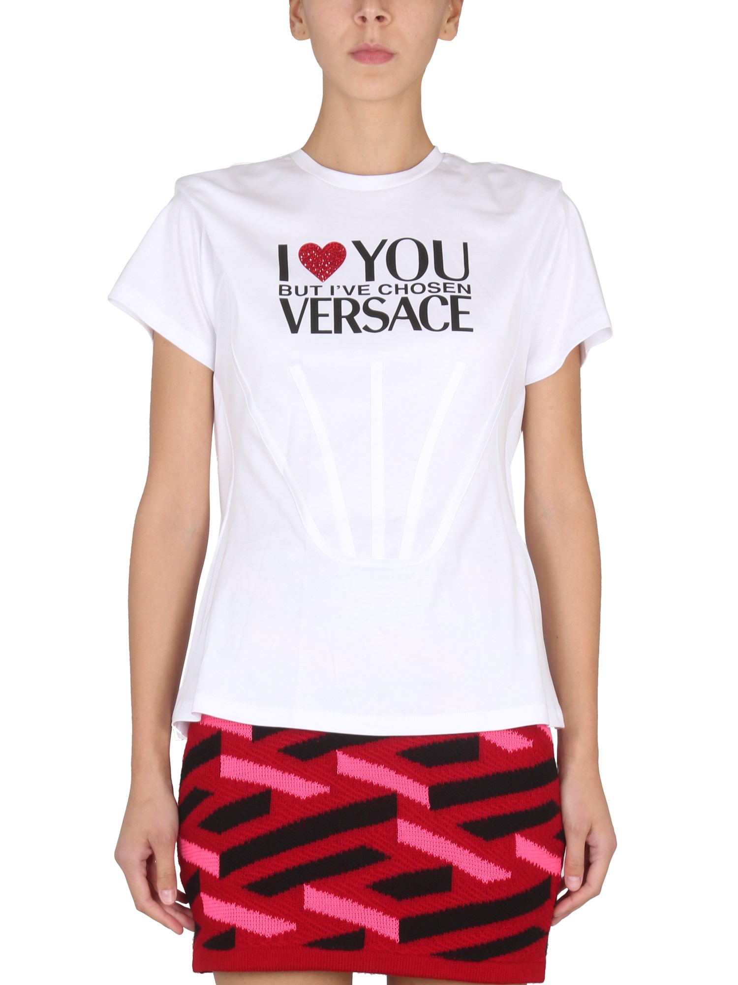 Shop Versace T Shirt With Logo In White