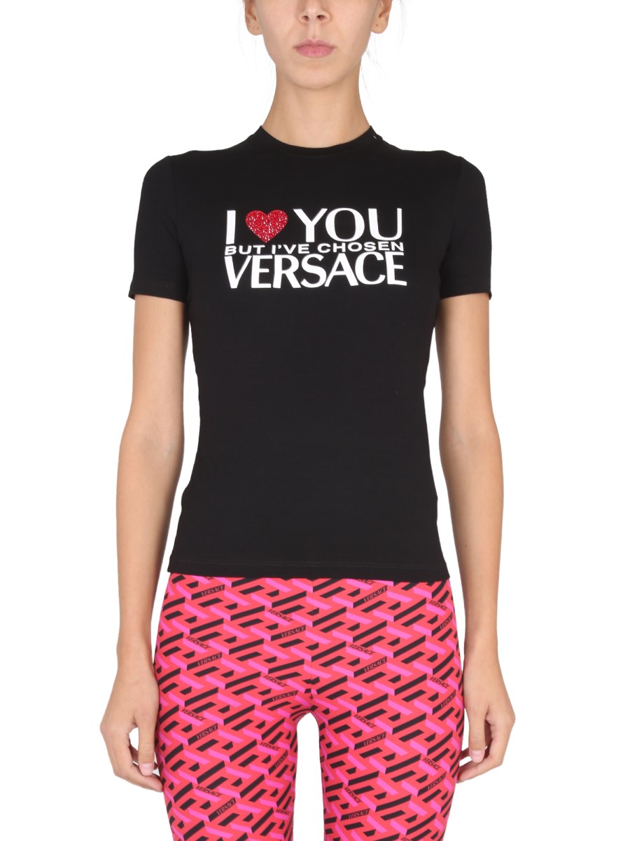 VERSACE - T-SHIRT I ♡ YOU BUT I VISCOSE JERSEY - Eleonora Bonucci