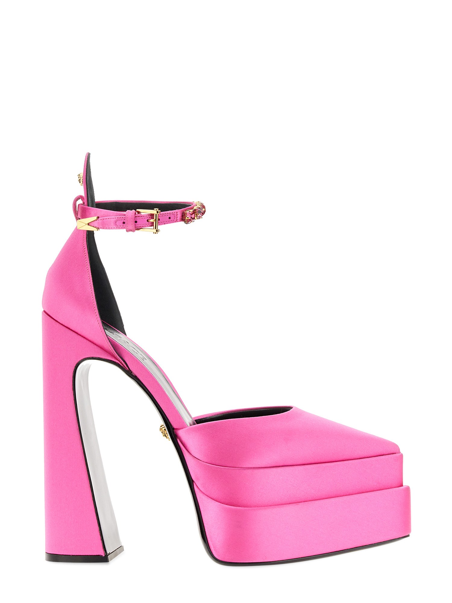 Shop Versace Aevitas Pointy Platform Pumps In Fuchsia