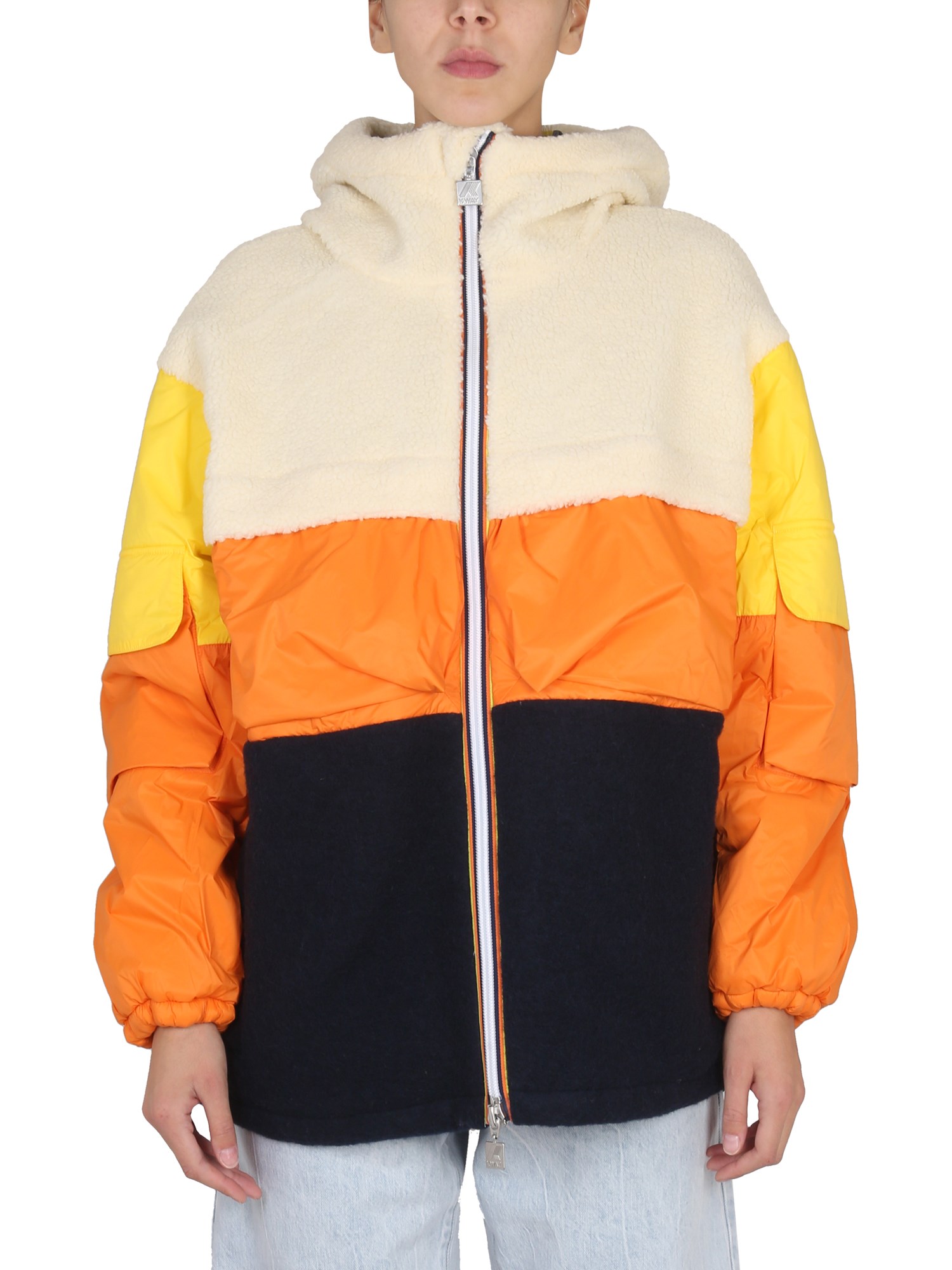 Shop K-way Claumix Sherpa Jacket In Multicolour