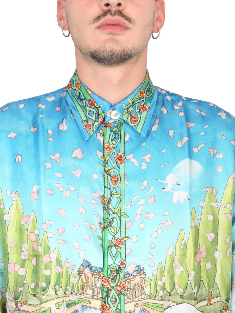 Casablanca Le Pouvoir Des Fleurs silk shirt - Blue