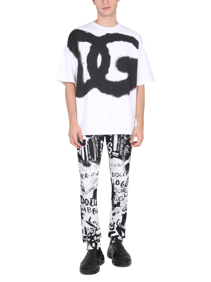 Tシャツ・カットソー Dolce & Gabbana SS25 (GXZ02T JBCE9N0000) Cotton T-shirt with Crystal DG logo in White for Women