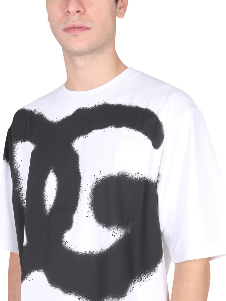 DOLCE & GABBANA - TECHNICAL JERSEY CREW NECK T-SHIRT WITH