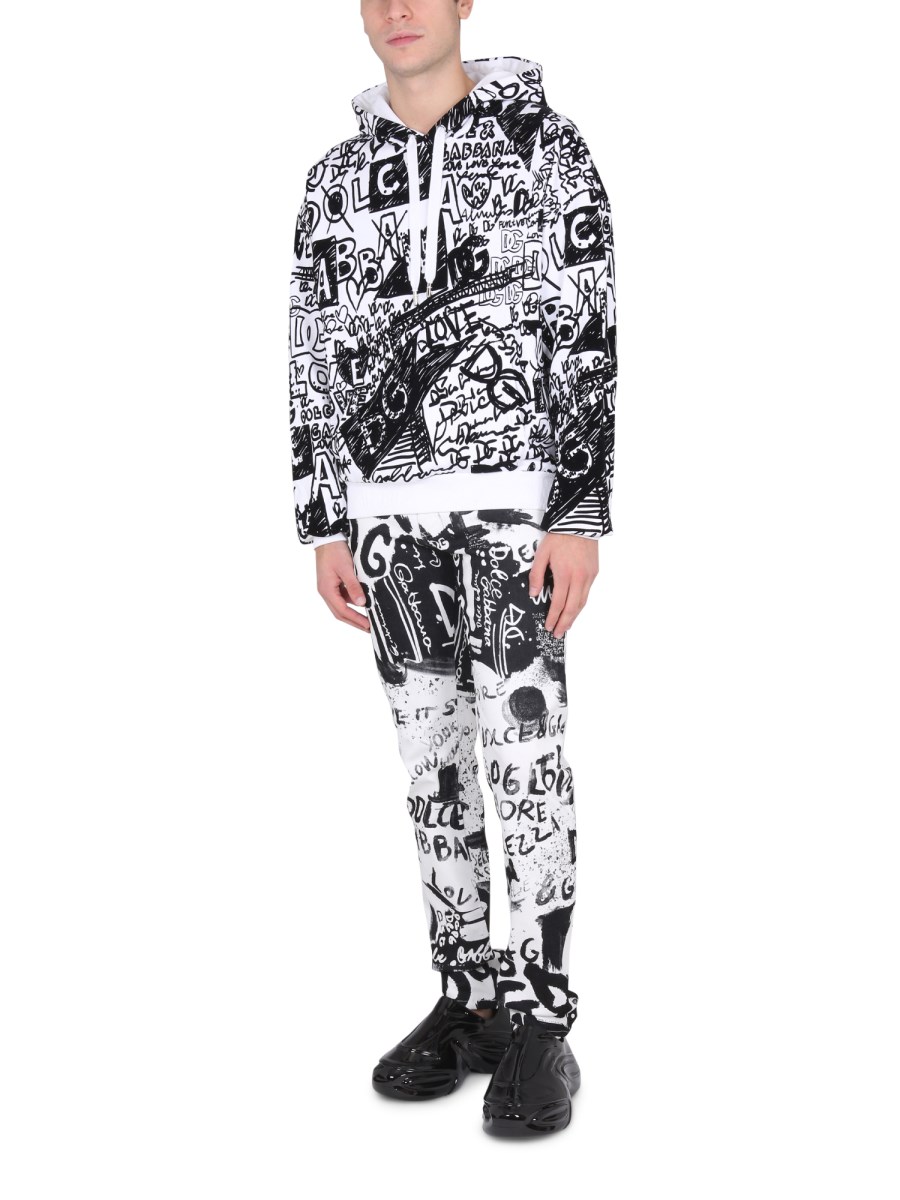 DOLCE & GABBANA - GRAFFITI PRINT JERSEY LEGGINGS - Eleonora Bonucci