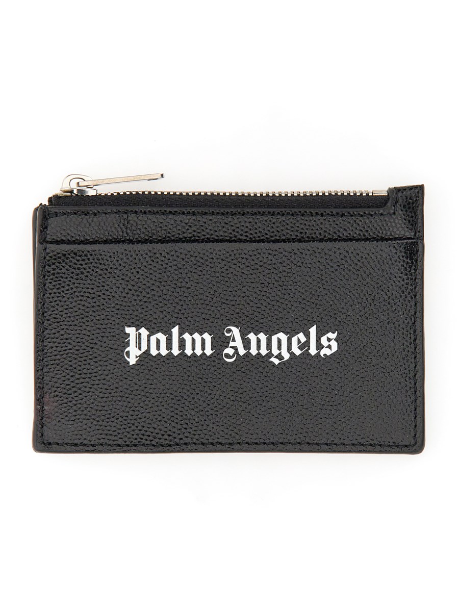 PALM ANGELS PORTACARTE CAVIAR IN PELLE CON LOGO