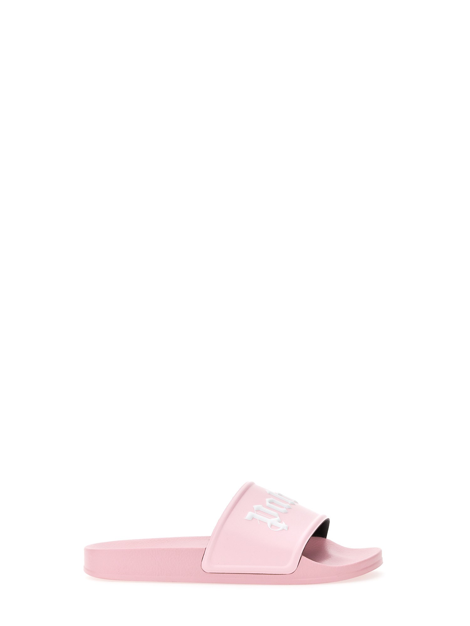 Palm Angels Logo Flat Pool Sandals In Pink