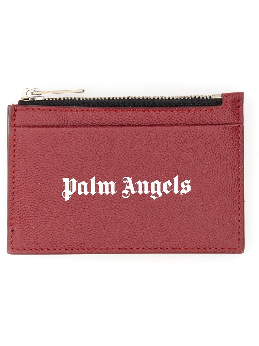 PALM ANGELS PORTACARTE CAVIAR IN PELLE CON LOGO