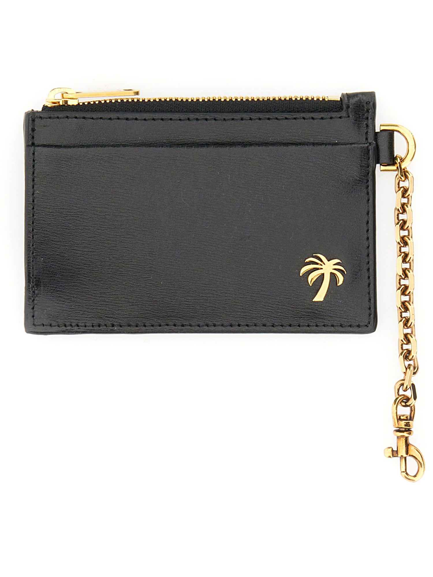 Palm Angels Card Holder With Chain "palm Beach" In Black