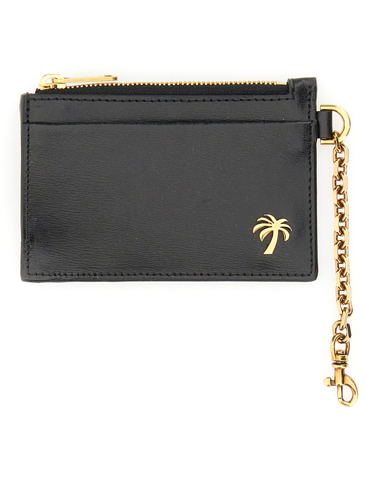 Shop Palm Angels Card Holder With Chain "palm Beach" In Black