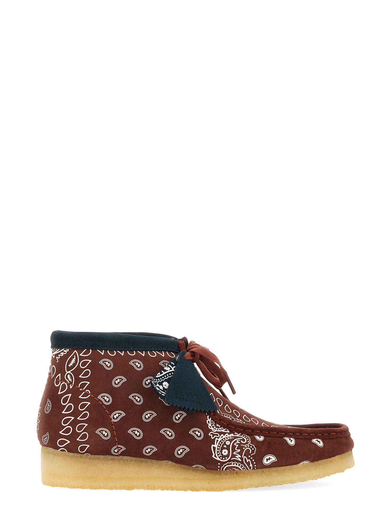 Shop Clarks Wallabee Boot In Bordeaux