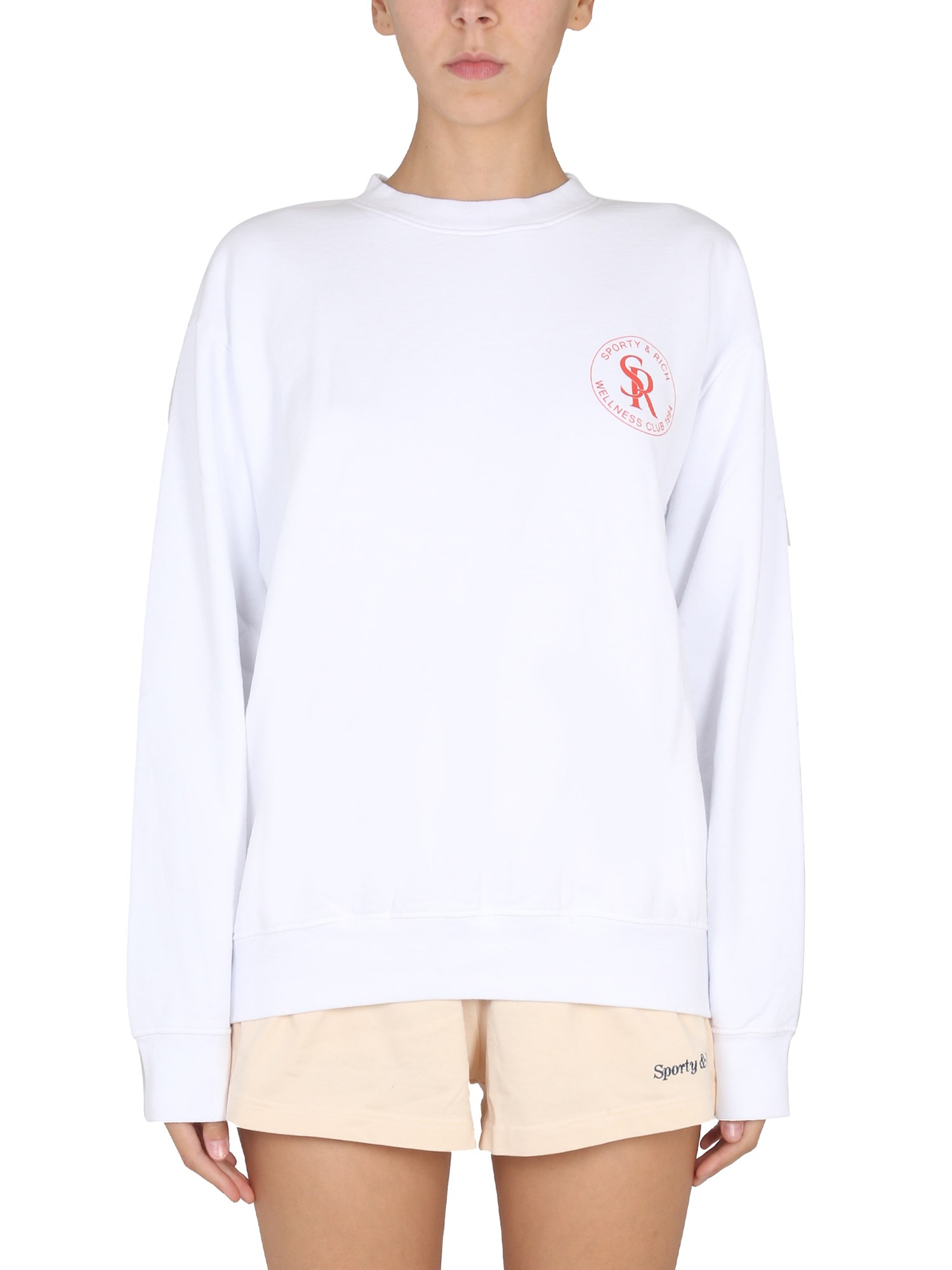 Shop Sporty And Rich Sweatshirt With Logo In White