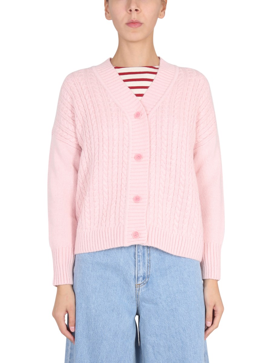 SAINT JAMES CARDIGAN CON SCOLLO A V IN LANA