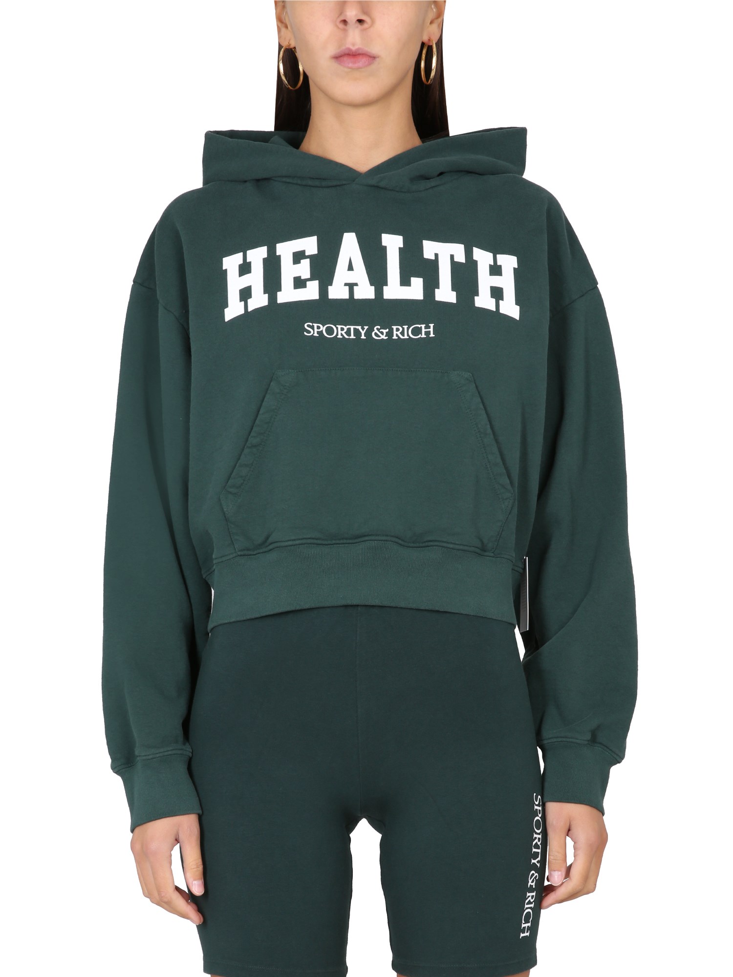 Sporty And Rich Health Ivy Cotton Hoodie In Green