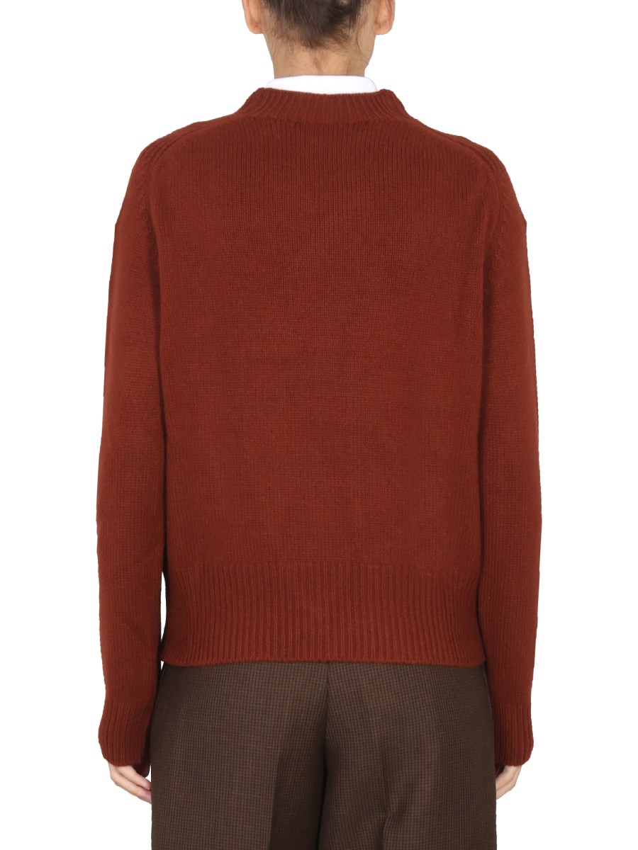 MARGARET HOWELL - MERINO WOOL AND CASHMERE CREW NECK SWEATER