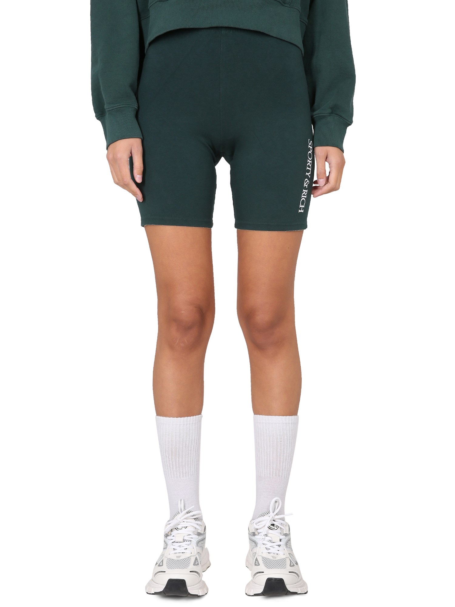 Sporty And Rich Shorts With Logo In Green