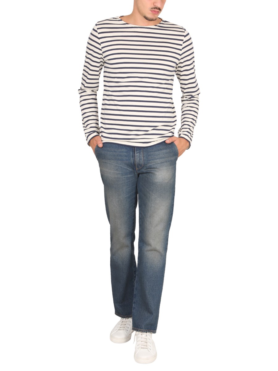 SAINT JAMES "MINQUIERS MODERNE" COTTON TSHIRT WITH STRIPE PATTERN