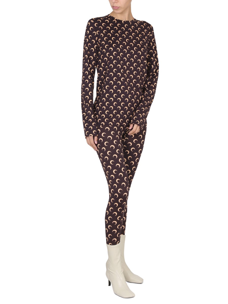 Marine Serre + Iconic Logo-Print Leggings