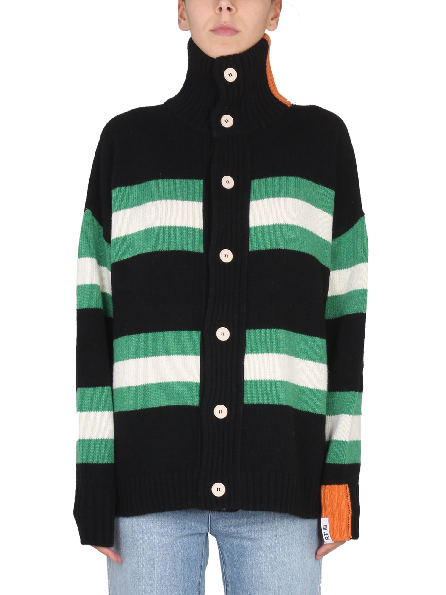 Shop Right For Turtleneck Cardigan In Multicolour