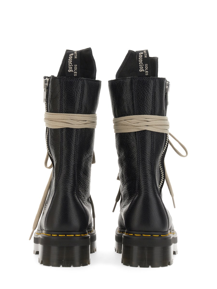 DR. MARTENS X RICK OWENS - HIGH QUAD SOLE BOOT IN GARNET DR. MARTENS X RICK OWENS - HIGH QUAD SOLE BOOT IN GARNET